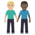 Men Holding Hands: Medium-light Skin Tone, Dark Skin Tone Emoji Copy Paste ― 👨🏼‍🤝‍👨🏿 - joypixels