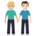 Men Holding Hands: Medium-light Skin Tone, Light Skin Tone Emoji Copy Paste ― 👨🏼‍🤝‍👨🏻 - joypixels