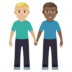 Men Holding Hands: Medium-light Skin Tone, Medium-dark Skin Tone Emoji Copy Paste ― 👨🏼‍🤝‍👨🏾 - joypixels