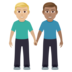 Men Holding Hands: Medium-light Skin Tone, Medium Skin Tone Emoji Copy Paste ― 👨🏼‍🤝‍👨🏽 - joypixels