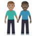 Men Holding Hands: Medium Skin Tone, Dark Skin Tone Emoji Copy Paste ― 👨🏽‍🤝‍👨🏿 - joypixels