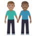 Men Holding Hands: Medium Skin Tone, Medium-dark Skin Tone Emoji Copy Paste ― 👨🏽‍🤝‍👨🏾 - joypixels
