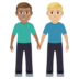 Men Holding Hands: Medium Skin Tone, Medium-light Skin Tone Emoji Copy Paste ― 👨🏽‍🤝‍👨🏼 - joypixels