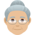 Old Woman: Medium-light Skin Tone Emoji Copy Paste ― 👵🏼 - joypixels