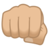 Oncoming Fist: Medium-light Skin Tone Emoji Copy Paste ― 👊🏼 - joypixels