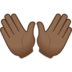 Open Hands: Medium-dark Skin Tone Emoji Copy Paste ― 👐🏾 - joypixels