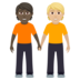 People Holding Hands: Dark Skin Tone, Medium-light Skin Tone Emoji Copy Paste ― 🧑🏿‍🤝‍🧑🏼 - joypixels