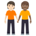 People Holding Hands: Light Skin Tone, Medium-dark Skin Tone Emoji Copy Paste ― 🧑🏻‍🤝‍🧑🏾 - joypixels