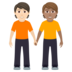 People Holding Hands: Light Skin Tone, Medium Skin Tone Emoji Copy Paste ― 🧑🏻‍🤝‍🧑🏽 - joypixels