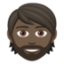 Person: Dark Skin Tone, Beard Emoji Copy Paste ― 🧔🏿 - joypixels