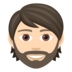 Person: Light Skin Tone, Beard Emoji Copy Paste ― 🧔🏻 - joypixels