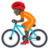 Person Biking: Dark Skin Tone Emoji Copy Paste ― 🚴🏿 - joypixels