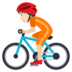 Person Biking: Light Skin Tone Emoji Copy Paste ― 🚴🏻 - joypixels