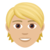 Person: Medium-light Skin Tone, Blond Hair Emoji Copy Paste ― 👱🏼 - joypixels