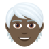 Person: Dark Skin Tone, White Hair Emoji Copy Paste ― 🧑🏿‍🦳 - joypixels