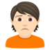 Person Frowning: Light Skin Tone Emoji Copy Paste ― 🙍🏻 - joypixels