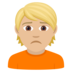 Person Frowning: Medium-light Skin Tone Emoji Copy Paste ― 🙍🏼 - joypixels