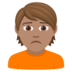 Person Frowning: Medium Skin Tone Emoji Copy Paste ― 🙍🏽 - joypixels