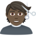 Person Getting Haircut: Dark Skin Tone Emoji Copy Paste ― 💇🏿 - joypixels