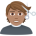 Person Getting Haircut: Medium Skin Tone Emoji Copy Paste ― 💇🏽 - joypixels