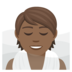 Person In Steamy Room: Medium-dark Skin Tone Emoji Copy Paste ― 🧖🏾 - joypixels