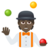 Person Juggling: Dark Skin Tone Emoji Copy Paste ― 🤹🏿 - joypixels