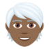 Person: Medium-dark Skin Tone, White Hair Emoji Copy Paste ― 🧑🏾‍🦳 - joypixels