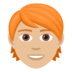 Person: Medium-light Skin Tone, Red Hair Emoji Copy Paste ― 🧑🏼‍🦰 - joypixels