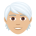 Person: Medium-light Skin Tone, White Hair Emoji Copy Paste ― 🧑🏼‍🦳 - joypixels