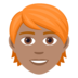 Person: Medium Skin Tone, Red Hair Emoji Copy Paste ― 🧑🏽‍🦰 - joypixels