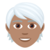 Person: Medium Skin Tone, White Hair Emoji Copy Paste ― 🧑🏽‍🦳 - joypixels