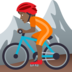 Person Mountain Biking: Medium-dark Skin Tone Emoji Copy Paste ― 🚵🏾 - joypixels