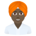 Person Wearing Turban: Dark Skin Tone Emoji Copy Paste ― 👳🏿 - joypixels
