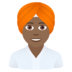 Person Wearing Turban: Medium-dark Skin Tone Emoji Copy Paste ― 👳🏾 - joypixels