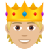 Person With Crown: Medium-light Skin Tone Emoji Copy Paste ― 🫅🏼 - joypixels