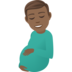 Pregnant Man: Medium-dark Skin Tone Emoji Copy Paste ― 🫃🏾 - joypixels