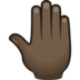 Raised Back Of Hand: Dark Skin Tone Emoji Copy Paste ― 🤚🏿 - joypixels