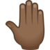 Raised Back Of Hand: Medium-dark Skin Tone Emoji Copy Paste ― 🤚🏾 - joypixels