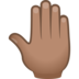 Raised Back Of Hand: Medium Skin Tone Emoji Copy Paste ― 🤚🏽 - joypixels