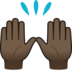 Raising Hands: Dark Skin Tone Emoji Copy Paste ― 🙌🏿 - joypixels