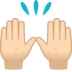 Raising Hands: Light Skin Tone Emoji Copy Paste ― 🙌🏻 - joypixels