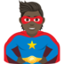 Superhero: Dark Skin Tone Emoji Copy Paste ― 🦸🏿 - joypixels