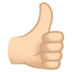 Thumbs Up: Light Skin Tone Emoji Copy Paste ― 👍🏻 - joypixels