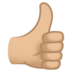 Thumbs Up: Medium-light Skin Tone Emoji Copy Paste ― 👍🏼 - joypixels