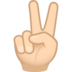 Victory Hand: Light Skin Tone Emoji Copy Paste ― ✌🏻 - joypixels