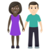 Woman And Man Holding Hands: Dark Skin Tone, Light Skin Tone Emoji Copy Paste ― 👩🏿‍🤝‍👨🏻 - joypixels