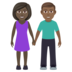 Woman And Man Holding Hands: Dark Skin Tone, Medium-dark Skin Tone Emoji Copy Paste ― 👩🏿‍🤝‍👨🏾 - joypixels
