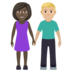 Woman And Man Holding Hands: Dark Skin Tone, Medium-light Skin Tone Emoji Copy Paste ― 👩🏿‍🤝‍👨🏼 - joypixels
