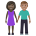 Woman And Man Holding Hands: Dark Skin Tone, Medium Skin Tone Emoji Copy Paste ― 👩🏿‍🤝‍👨🏽 - joypixels