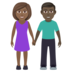 Woman And Man Holding Hands: Medium-dark Skin Tone, Dark Skin Tone Emoji Copy Paste ― 👩🏾‍🤝‍👨🏿 - joypixels